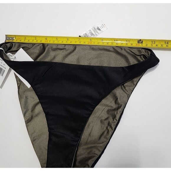 GOOD AMERICAN - 2/M Good Waist Reversible High Shine Cheeky Bikini Bottom Olive - Picture 7 of 10